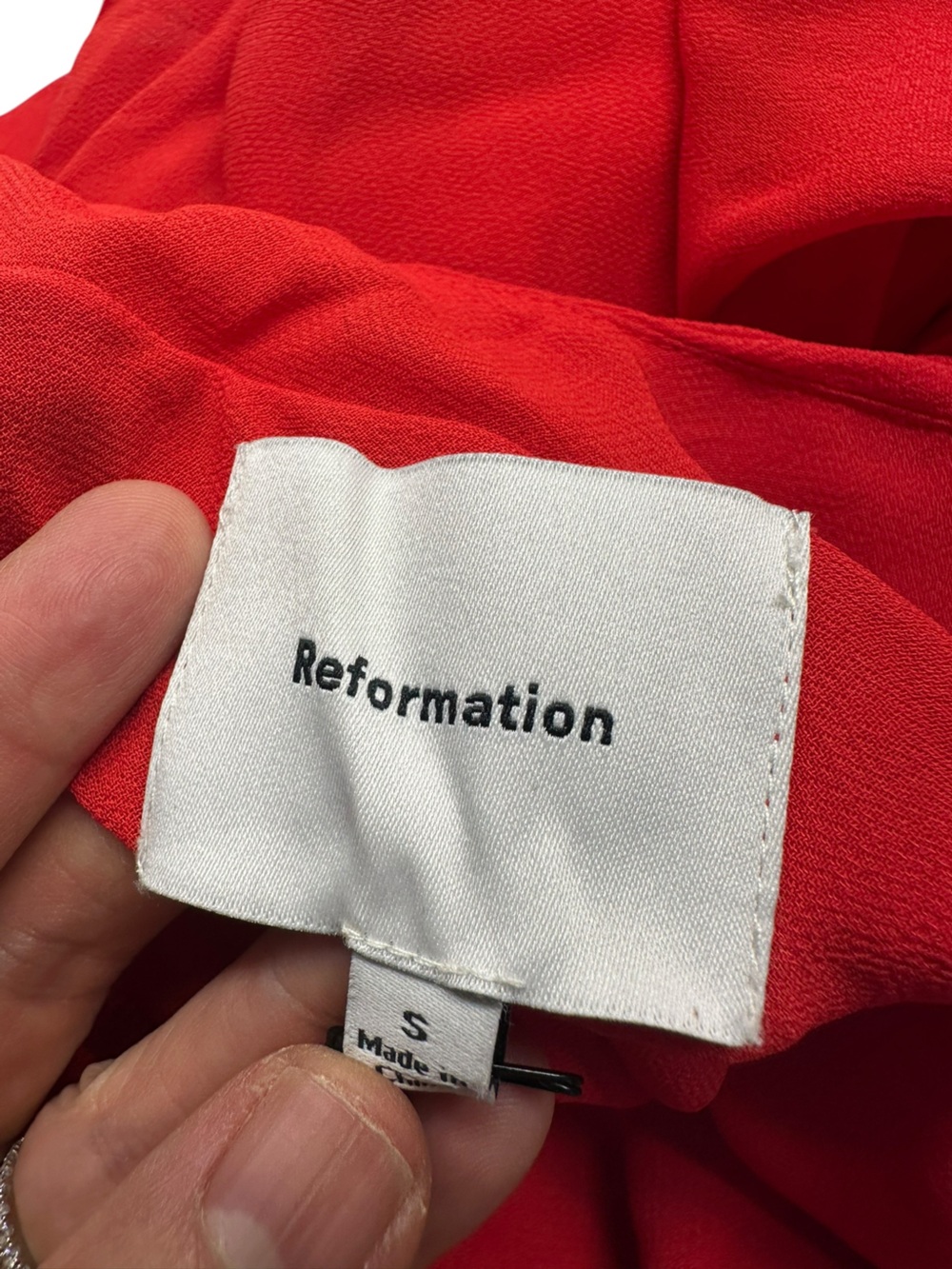 NEW Reformation Pheby Cowl Neckline Red Slit Gown, Small - Picture 8 of 10
